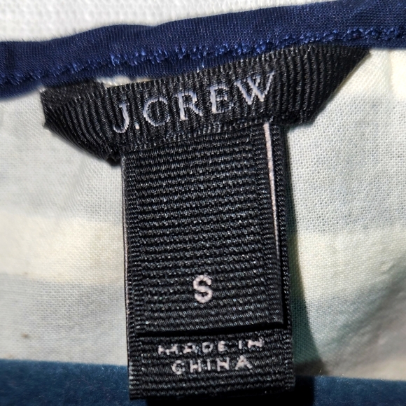 J. Crew Peasant Top Striped, Navy & White size S, 100% cotton, keyhole back - Picture 4 of 6
